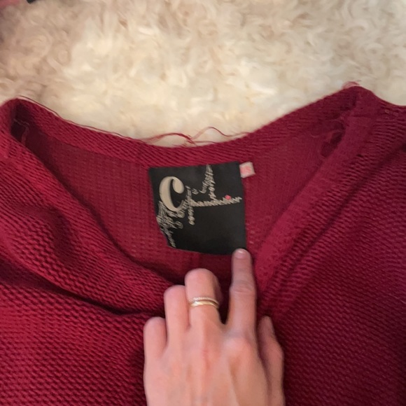 Burgundy oversized sweater with skull back - Picture 5 of 5